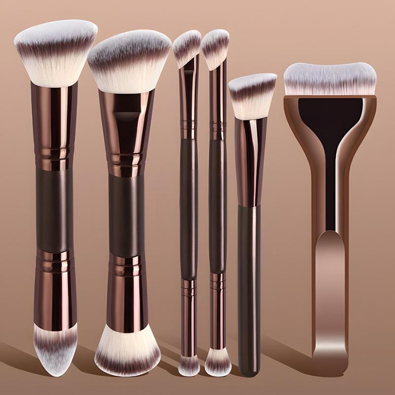 Ms Beauty Makeup - Make-upborstelset met dubbele kop Zachte vezel