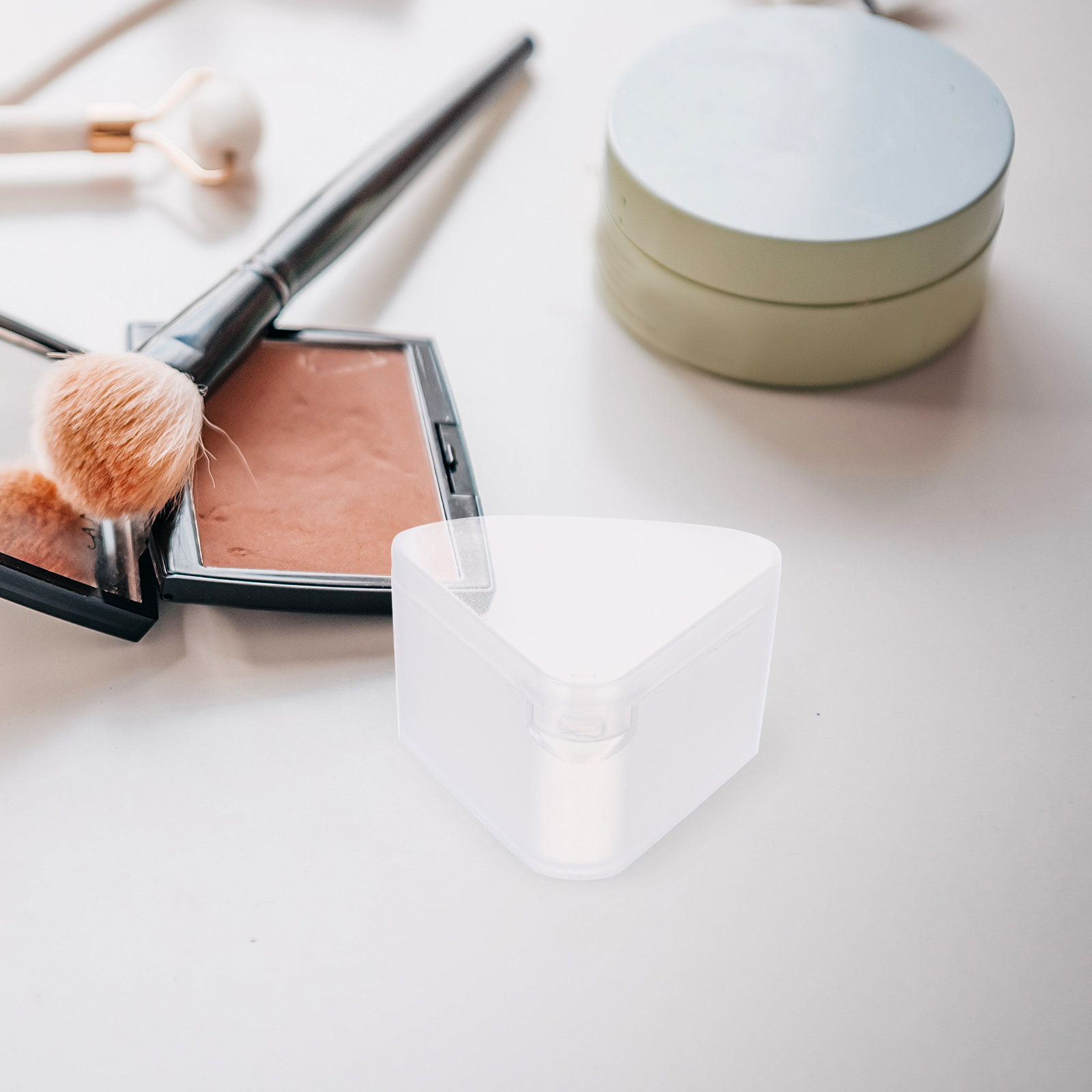 Beauty Makeup Case - 6 stuks driehoekige poederdonsdoos ruimtebesparende make-up