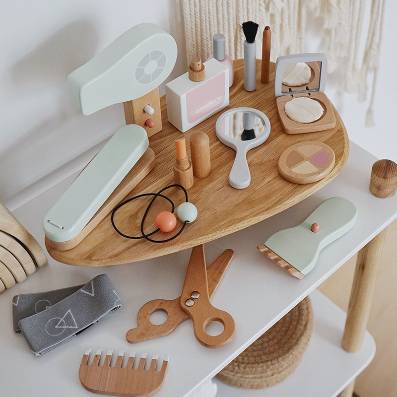 Beauty Makeup For Kids - Nieuwe kinderen houten simulatie make-up speelgoedset