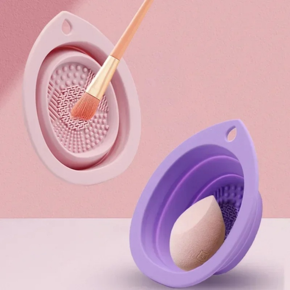 Beauty Makeup Fashion - Siliconen make-upborstel Reinigingskom Opvouwbare wasmat Draagbare