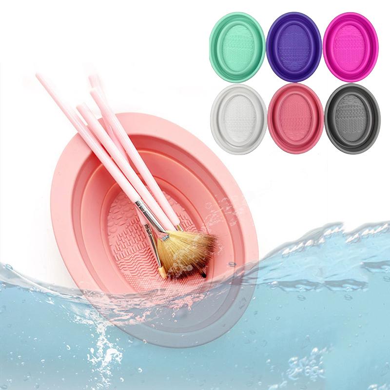 Beauty Zone Makeup - Z. Zachte siliconen make-upborstelreiniger Opvouwbare poederdons