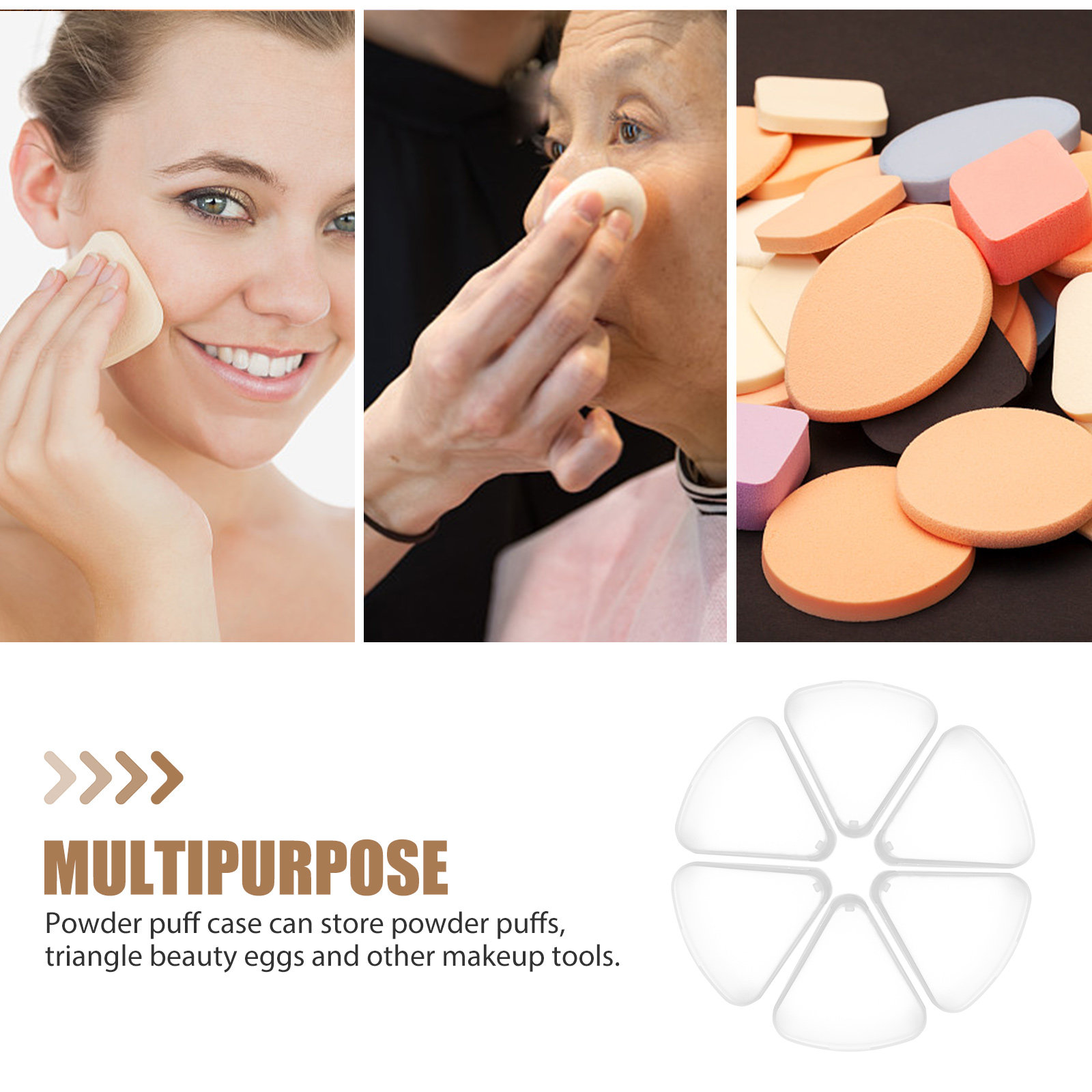 6 stuks driehoekige poederdons - Beauty Makeup Case recensie en prijs