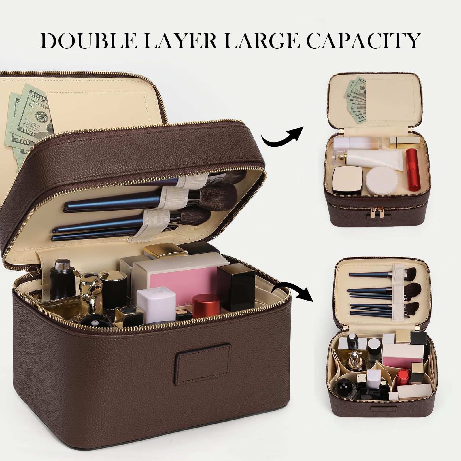 Grote capaciteit dubbele laag  - Beauty Makeup Case recensie en prijs
