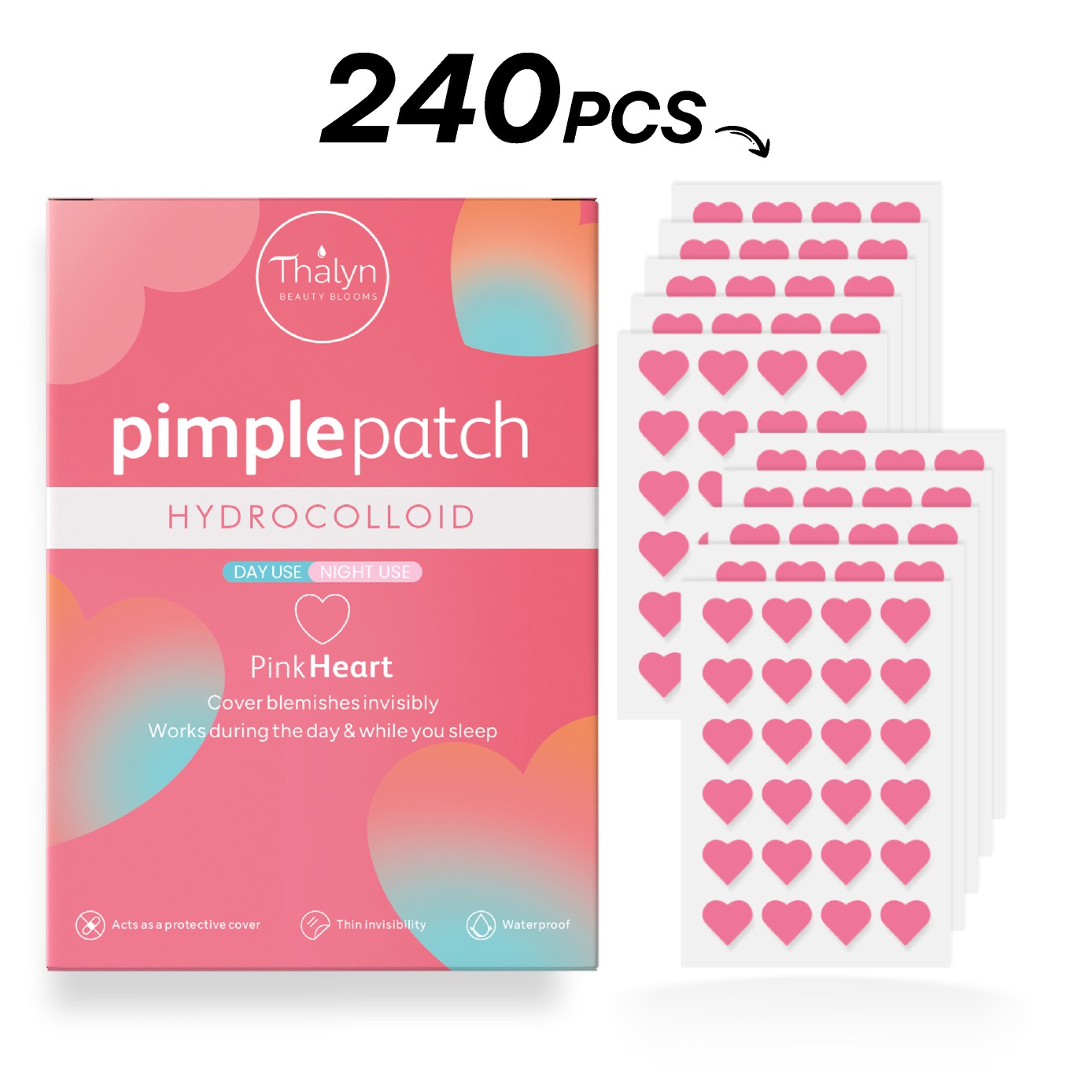 240 stuks roze hartvormige pui - Beauty Zone Makeup recensie en prijs